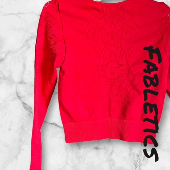 Fabletics Women's Flora Seamless Red Long-Sleeve Top - Picture 8 of 10